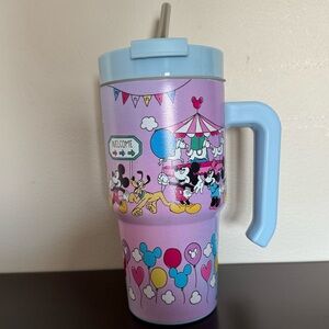 NWT! Disney Mickey And Friends Stainless Steel Mug With Straw